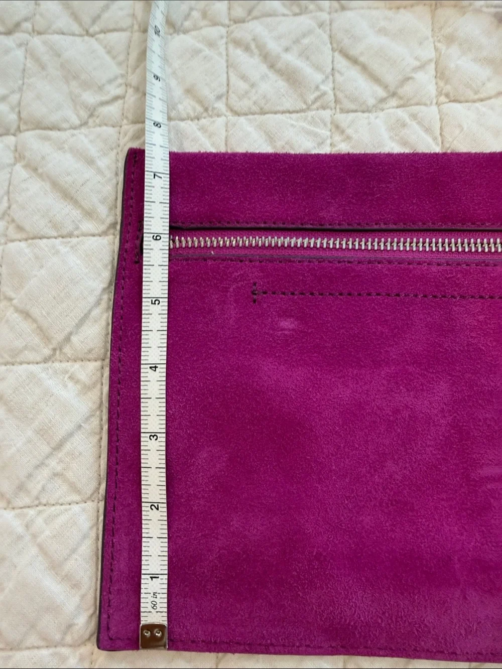 Suede clutch bag
